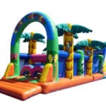 Parcours Multijeux Gonflable Tropical Avec Toboggan
