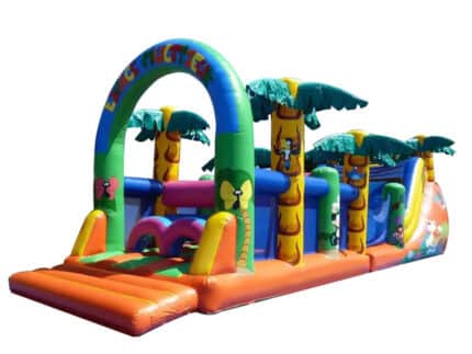 Parcours Multijeux Gonflable Tropical Avec Toboggan