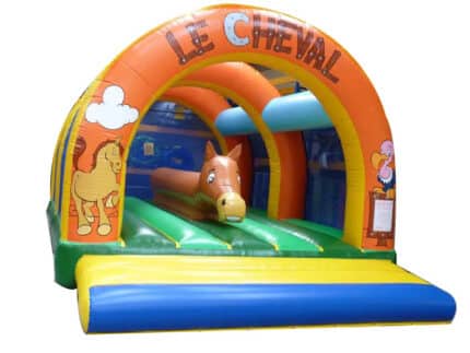 Parcours Obstacles Gonflable 3 Arches Cheval
