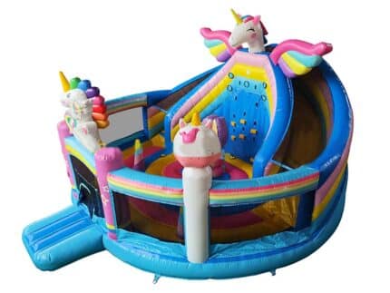 Aire De Jeux Gonflable Licorne Avec Toboggan